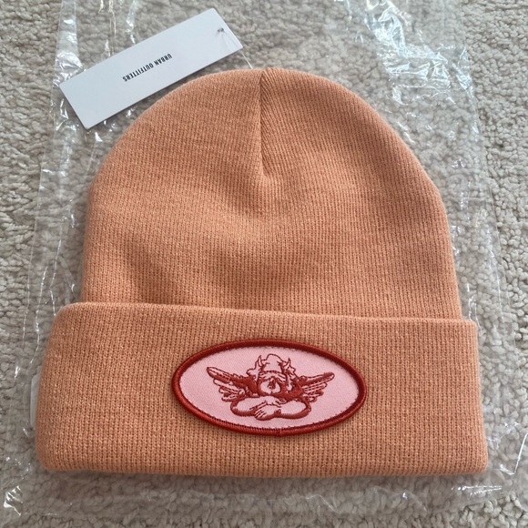 Boys Lie Logo Patch Knit Beanie NWT - Orange - Picture 3 of 5